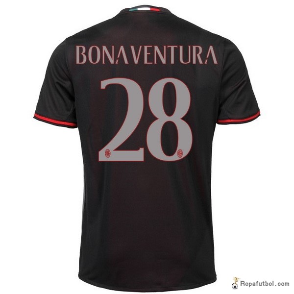 Camiseta AC Milan Replica Primera Ropa Bonaventura 2016/17 Negro